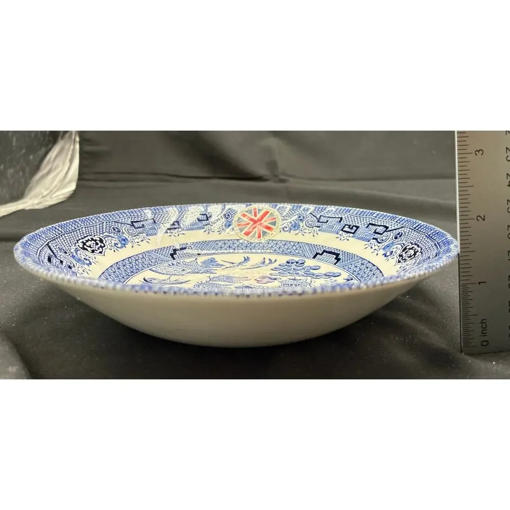 Blue Willow Made in England Two Serving Bowls Blue White 6.25
